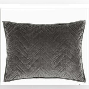 NWT Annie Selke Brentwood velvet pair of pillow shams shale gray chevron king